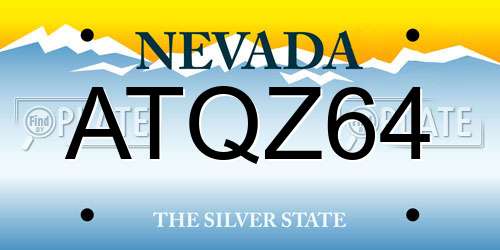 ATQZ64 Nevada License Plate
