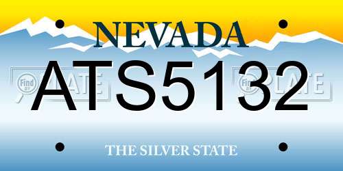 ATS5132 Nevada License Plate