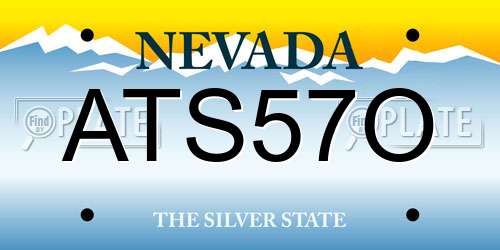 ATS57O Nevada License Plate