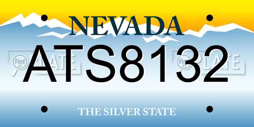ATS8132 Nevada License Plate