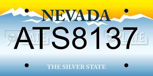 ATS8137 Nevada License Plate