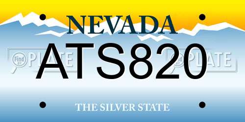 ATS820 Nevada License Plate