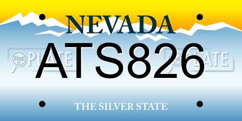 ATS826 Nevada License Plate