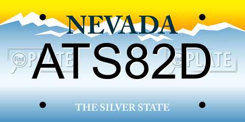 ATS82D Nevada License Plate