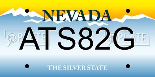 ATS82G Nevada License Plate