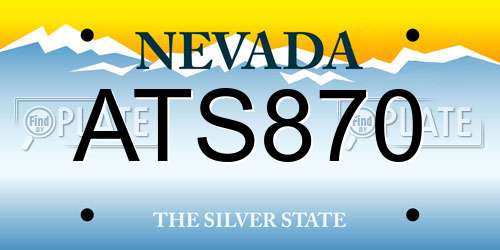 ATS870 Nevada License Plate