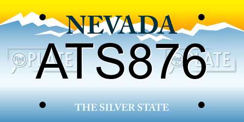 ATS876 Nevada License Plate