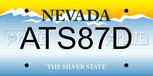 ATS87D Nevada License Plate
