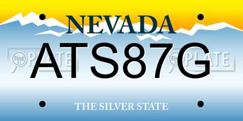 ATS87G Nevada License Plate