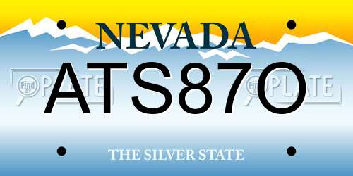 ATS87O Nevada License Plate