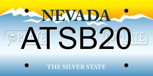 ATSB20 Nevada License Plate