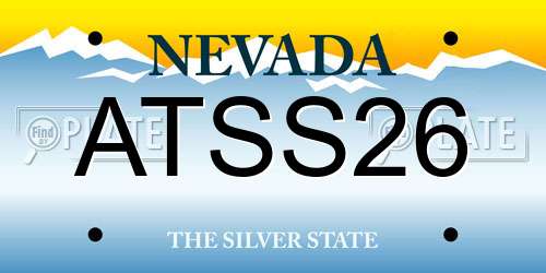 ATSS26 Nevada License Plate