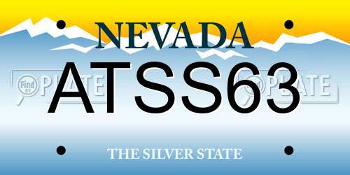 ATSS63 Nevada License Plate