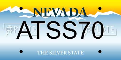 ATSS70 Nevada License Plate
