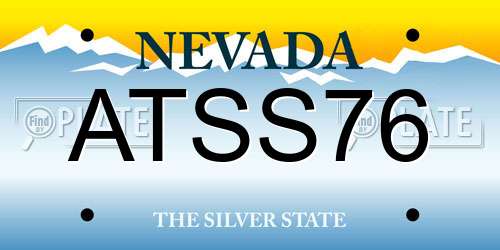 ATSS76 Nevada License Plate