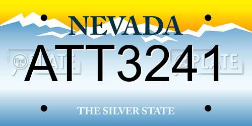ATT3241 Nevada License Plate