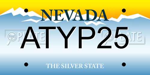 ATYP25 Nevada License Plate