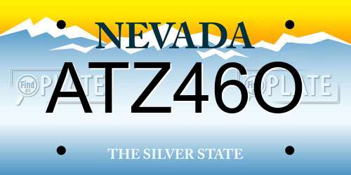 ATZ46O Nevada License Plate