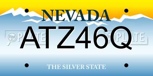 ATZ46Q Nevada License Plate