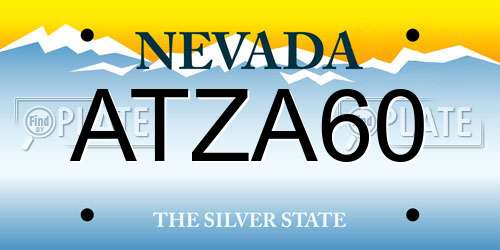 ATZA60 Nevada License Plate