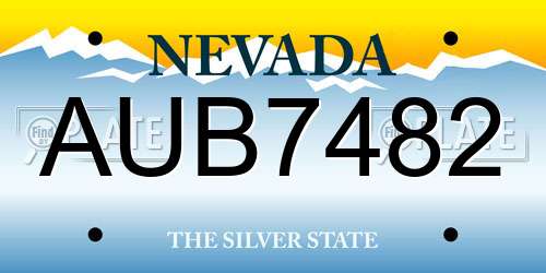 AUB7482 Nevada License Plate