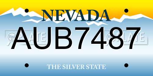 AUB7487 Nevada License Plate