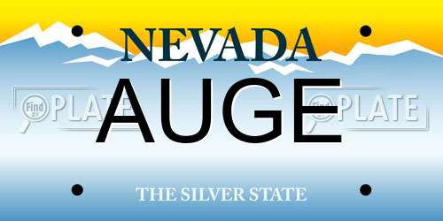 AUGE Nevada License Plate