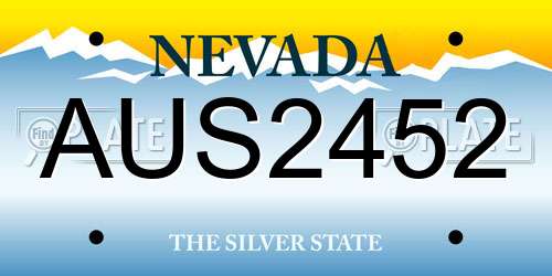 AUS2452 Nevada License Plate