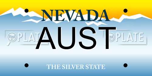 AUST Nevada License Plate