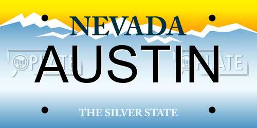 AUSTIN Nevada License Plate