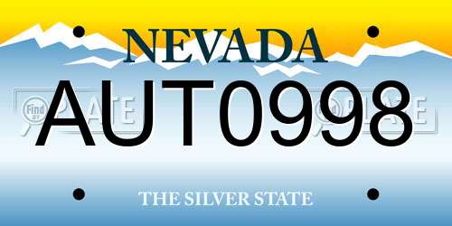 AUT0998 Nevada License Plate