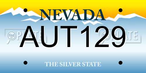 AUT129 Nevada License Plate