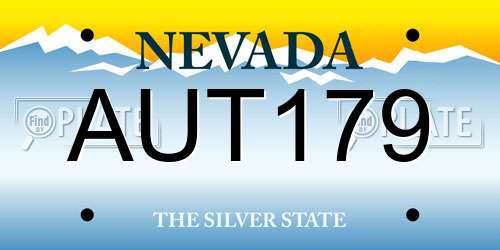 AUT179 Nevada License Plate