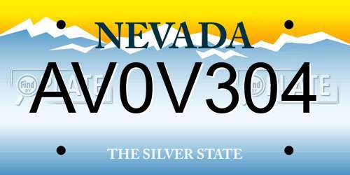 AV0V304 Nevada License Plate