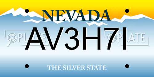 AV3H7I Nevada License Plate
