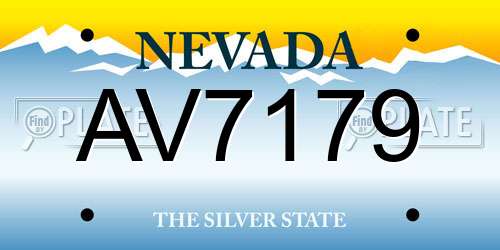 AV7179 Nevada License Plate