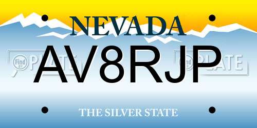 AV8RJP Nevada License Plate