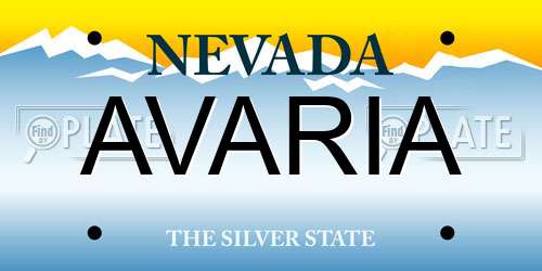 AVARIA Nevada License Plate