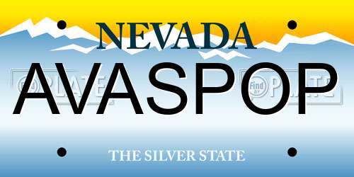 AVASPOP Nevada License Plate