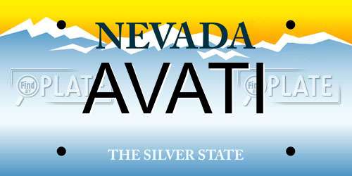 AVATI Nevada License Plate