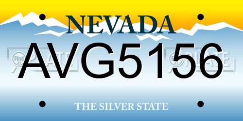 AVG5156 Nevada License Plate