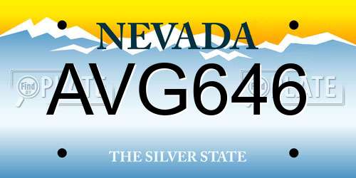 AVG646 Nevada License Plate