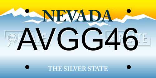 AVGG46 Nevada License Plate