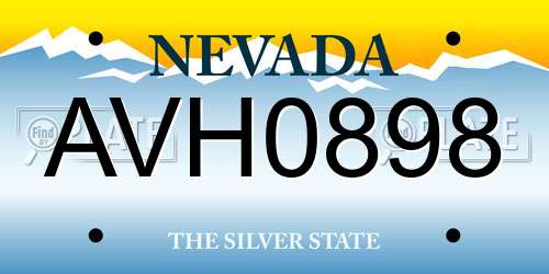 AVH0898 Nevada License Plate