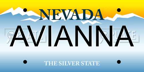 AVIANNA Nevada License Plate