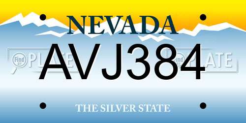 AVJ384 Nevada License Plate