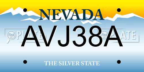 AVJ38A Nevada License Plate