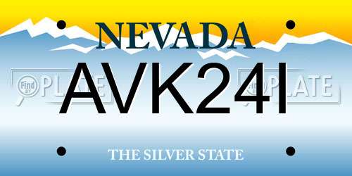 AVK24I Nevada License Plate