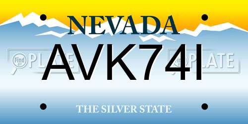 AVK74I Nevada License Plate