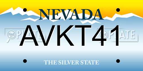 AVKT41 Nevada License Plate
